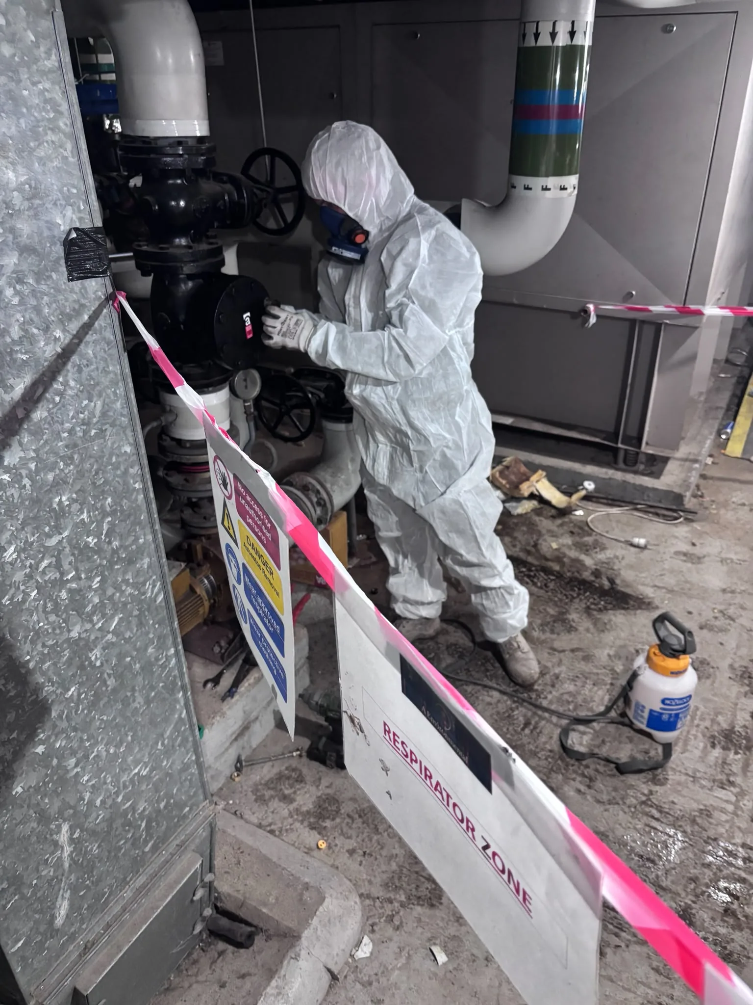 Asbestos artex removal from concrete soffit in Ladbroke Grove